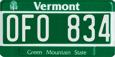 VT license plate OFO834