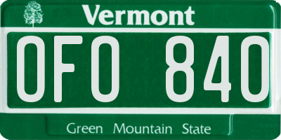 VT license plate OFO840