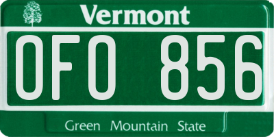VT license plate OFO856