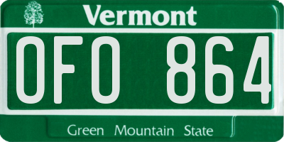 VT license plate OFO864