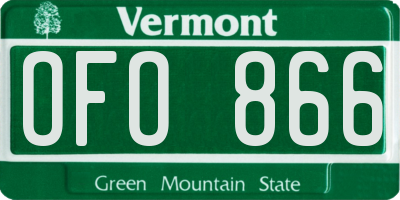 VT license plate OFO866
