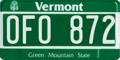 VT license plate OFO872