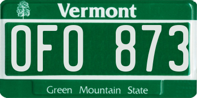 VT license plate OFO873