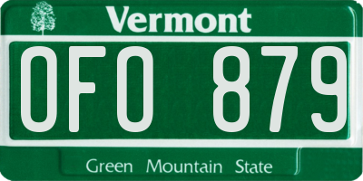 VT license plate OFO879