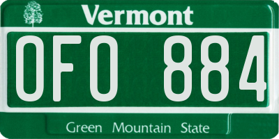 VT license plate OFO884