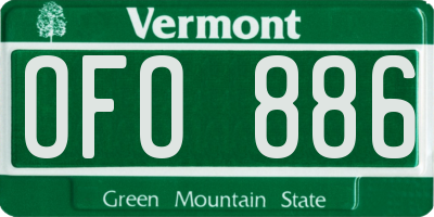 VT license plate OFO886