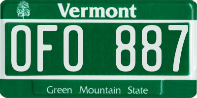VT license plate OFO887