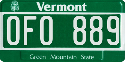 VT license plate OFO889