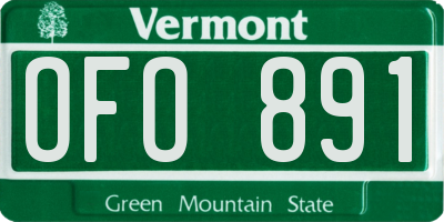 VT license plate OFO891
