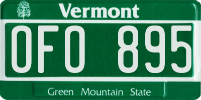 VT license plate OFO895