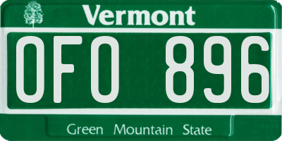 VT license plate OFO896