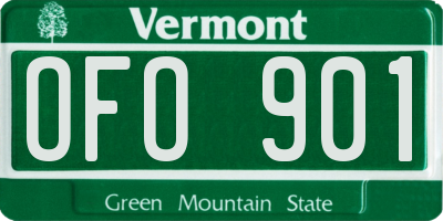 VT license plate OFO901