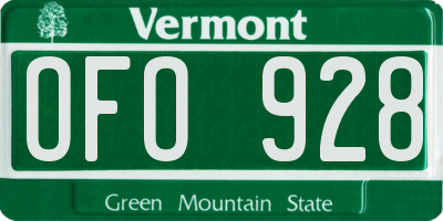 VT license plate OFO928