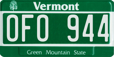 VT license plate OFO944