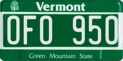 VT license plate OFO950