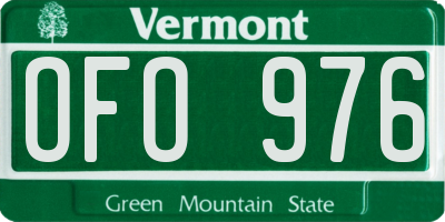 VT license plate OFO976