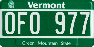 VT license plate OFO977
