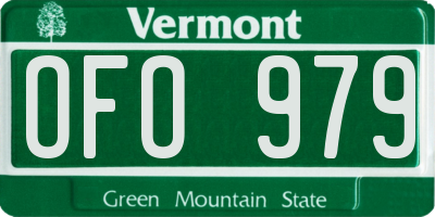 VT license plate OFO979