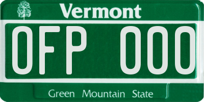 VT license plate OFP000