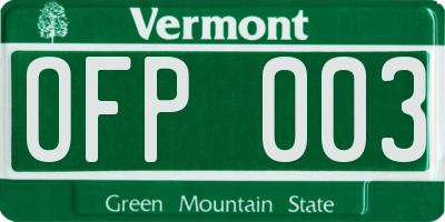 VT license plate OFP003