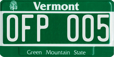 VT license plate OFP005