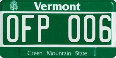VT license plate OFP006