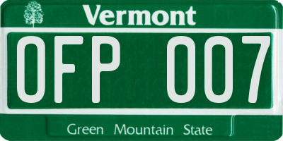 VT license plate OFP007