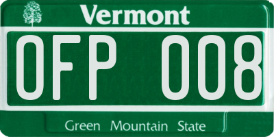 VT license plate OFP008