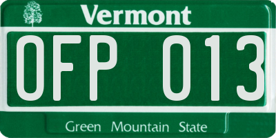 VT license plate OFP013