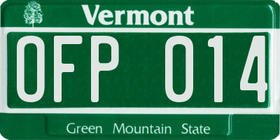 VT license plate OFP014