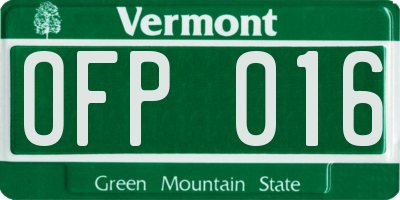 VT license plate OFP016