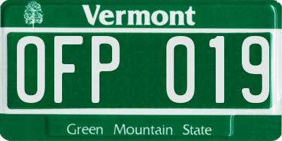 VT license plate OFP019