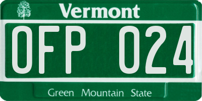 VT license plate OFP024