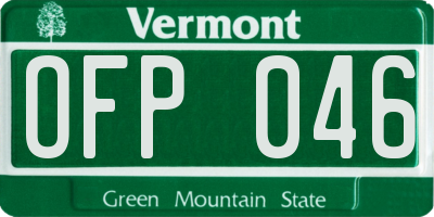VT license plate OFP046