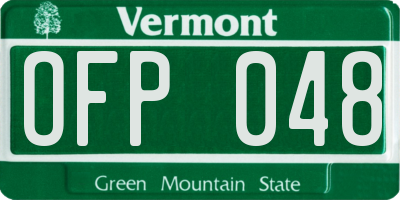 VT license plate OFP048