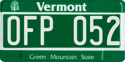 VT license plate OFP052