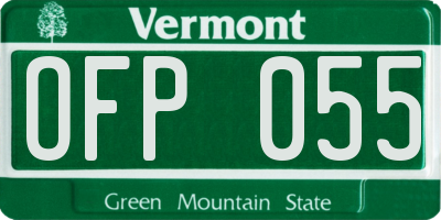 VT license plate OFP055