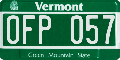 VT license plate OFP057