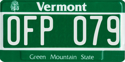 VT license plate OFP079