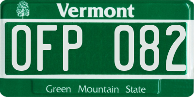 VT license plate OFP082