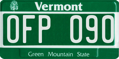 VT license plate OFP090