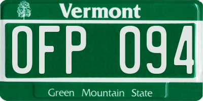 VT license plate OFP094