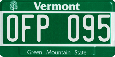 VT license plate OFP095