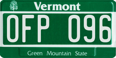 VT license plate OFP096