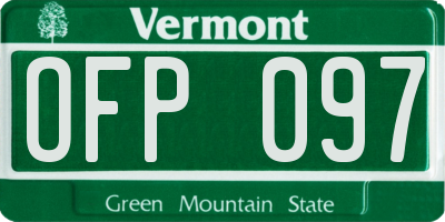 VT license plate OFP097