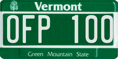 VT license plate OFP100