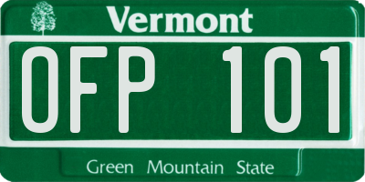 VT license plate OFP101