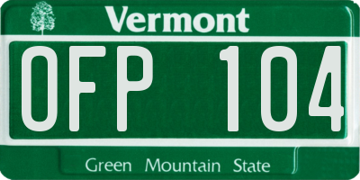 VT license plate OFP104