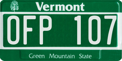 VT license plate OFP107