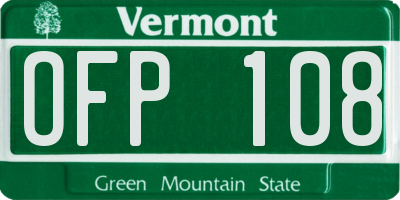 VT license plate OFP108